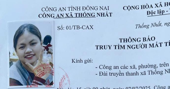Công an công bố hình ảnh, tìm kiếm cô gái 15 tuổi mất tích bí ẩn