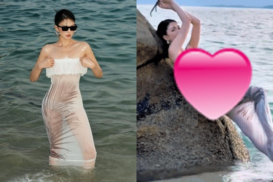 Ngọc Trinh diện đầm xuyên thấu lộ body thật qua cam thường, có như hình tự đăng?