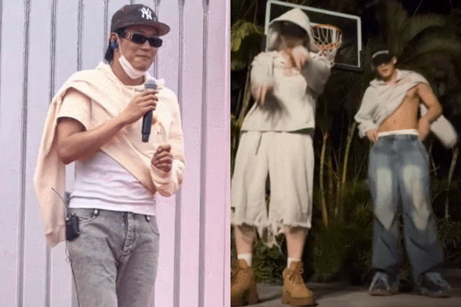 Dương Domic lộ mặt mộc hú hồn qua cam thường cùng gu thời trang như cái bang