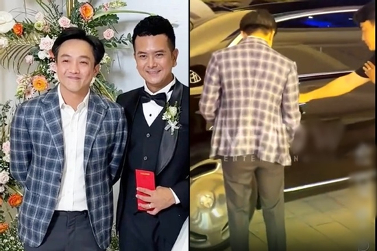 Cường Đô La bị soi thái độ 'trịch thượng' khi bo tiền bảo vệ tại đám cưới Hùng Thuận