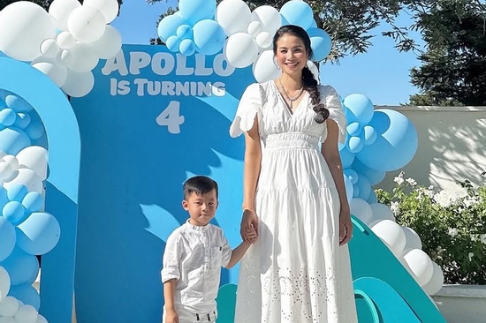 Phạm Hương tổ chức sinh nhật con trai, vắng bóng ông xã