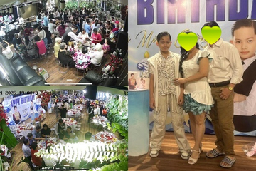 Bố chồng Khánh Thi hiếm hoi lộ diện trong tiệc sinh nhật 10 tuổi hoành tráng của Kubi
