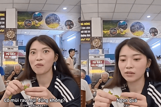 Khách Nhật tròn mắt khi ăn thử 1 loại rau thơm ở Việt Nam: 'Ngon ghê á!'