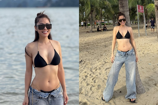 Quế Vân xả hình bikini 'nửa kín nửa hở', vóc dáng mẹ 3 con gây ngỡ ngàng