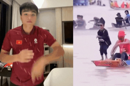Công Phương ăn mừng bằng điệu nhảy viral thế giới của người Indonesia sau khi sút tung lưới Indonesia giúp U23 Việt Nam vô địch