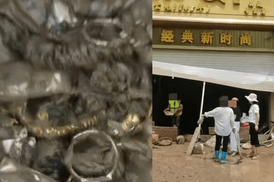 Tiệm kim hoàn bị lũ cuốn trôi 20kg vàng, dân làng đổ xô đi 'hôi của', mang theo cả máy dò kim loại