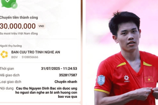 Trở về sau chiến thắng trước Indonesia, ngôi sao U23 Việt Nam chuyển tiền quyên góp cho quê nhà