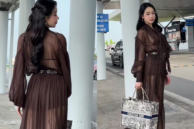 Hoa hậu Thanh Thủy vướng tranh cãi vì vẻ ngoài bị chê lôi thôi khi ra sân bay