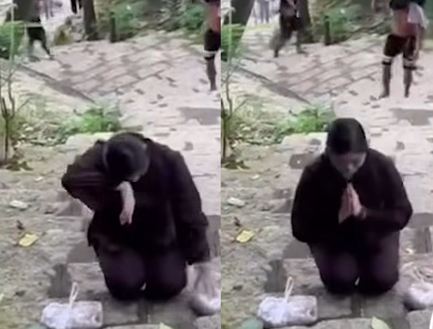 Xúc động hình ảnh Thanh Trúc quỳ gối để cầu con