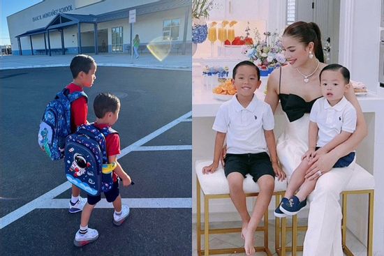 Phạm Hương hiếm hoi cho 2 con trai cùng lên sóng, thoạt nhìn như sinh đôi