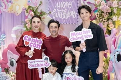 Cường Đô La lọt thỏm trong khung hình mừng sinh nhật ái nữ Suchin