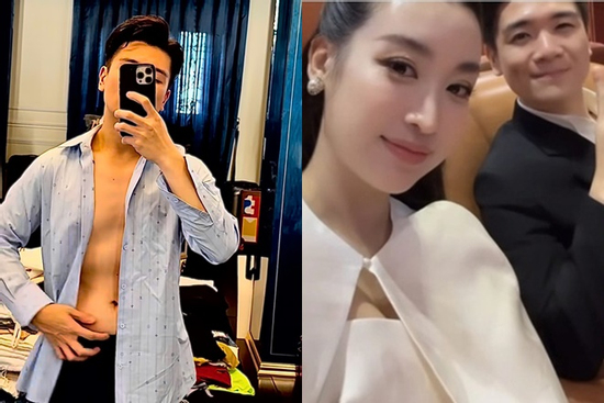 Anh chồng Đỗ Mỹ Linh gây sốt với clip 10s để lộ body 6 múi 'nét nèn nẹt' cực phẩm