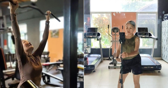 Bà lão 72 tuổi gây sốt phòng gym, nâng tạ 10kg, tự quay video đăng TikTok