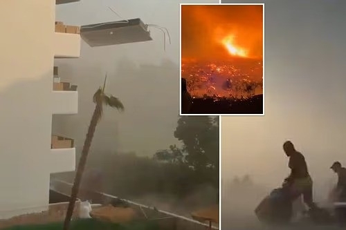 Cuồng phong hiếm gặp đổ bộ như tận thế, du khách bỏ chạy tán loạn