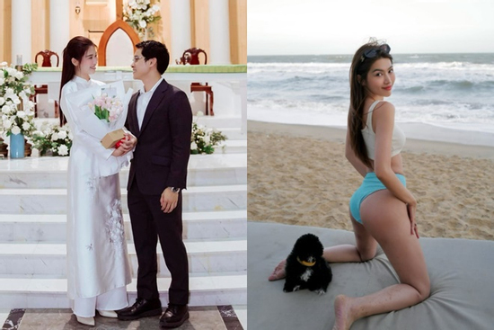 Á hậu Quỳnh Châu mặc bikini lộ vóc dáng 'cò hương' trước thềm lấy chồng gia thế khủng