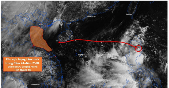 Bão số 5 sắp hình thành cường độ cực đại giật cấp 15, dự báo vào đất liền ngày 25/8