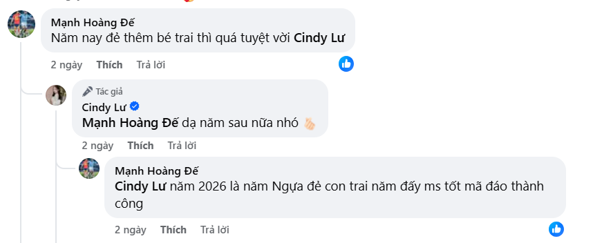 Cindy Lư nói gì về việc đẻ con trai cho Đạt G