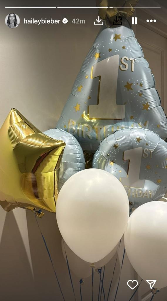 hailey bieber celebrates justins