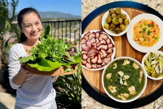 Mâm cơm thuần Việt dân dã đến bất ngờ của gia đình nữ diễn viên nổi tiếng VTV giữa trời Tây