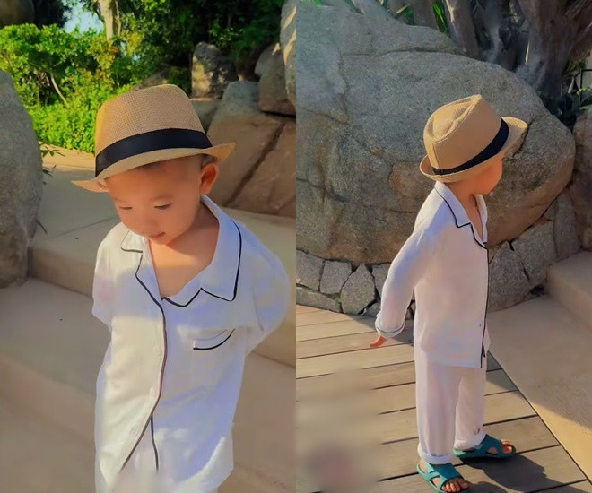 Con trai Minh Hằng gây sốt với khoảnh khắc như ông cụ non