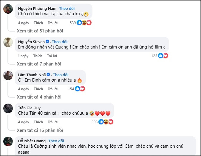 Nam ca sĩ Vbiz đi xem Mưa Đỏ 2 lần được toàn bộ dàn cast vào cảm ơn