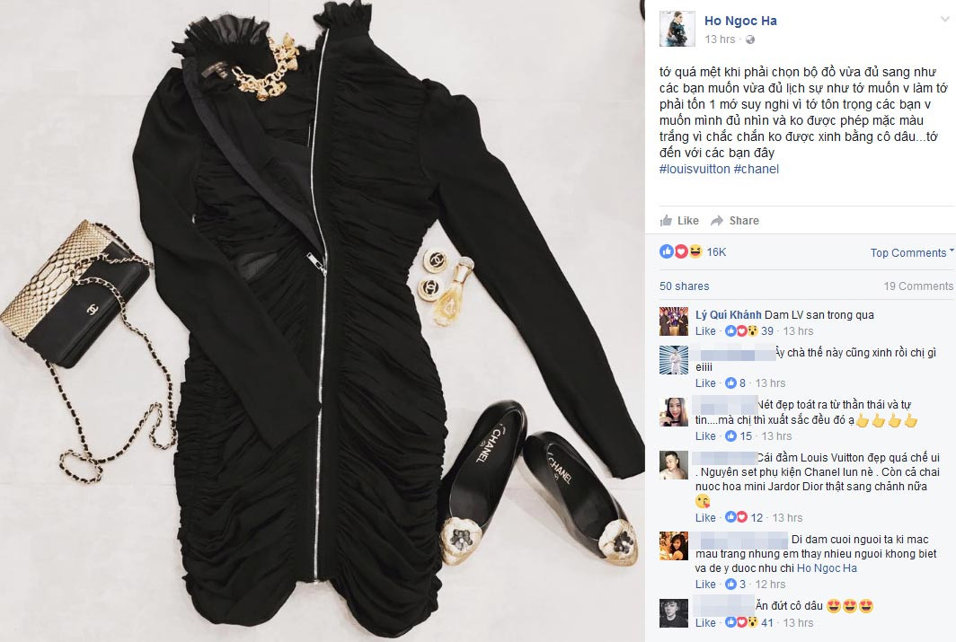 Hồ Ngọc Hà  Kim Lý mặc cả cây đen đi dự đám cưới