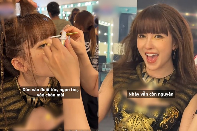 Cùng để tóc mái bằng giống Thiều Bảo Trâm nhưng Hải Tú lại bị chê tơi tả