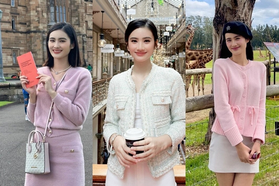 Hoa hậu Ý Nhi khoe gu thời trang đẳng cấp khi du học tại Úc