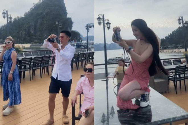 Chu Thanh Huyền bị chỉ trích nặng nề vì trang phục chưa phù hợp khi đứng trước bàn thờ