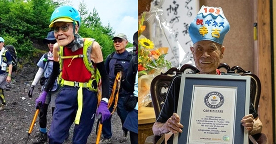 Cụ ông 102 tuổi chinh phục núi Phú Sĩ cao hơn 3.700m