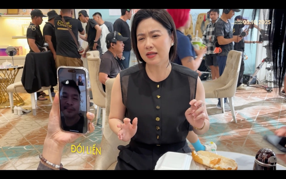 Diễn cảnh tình tứ với Quốc Trường Lê Khánh bất ngờ gọi điện ‘báo cáo’ chồng