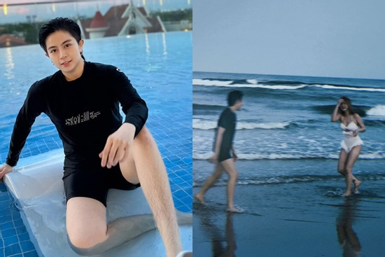 Gil Lê 'kín như bưng' trong khoảnh khắc thân mật cùng Xoài Non trên biển