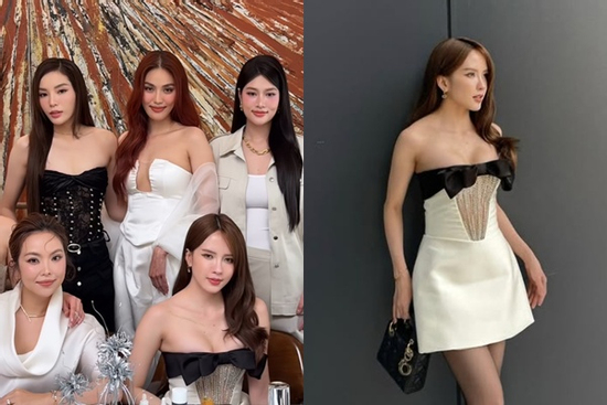 Thiều Bảo Trâm lấn át dàn hoa hậu đình đám nhờ 'cặp tuyết lê' căng đét