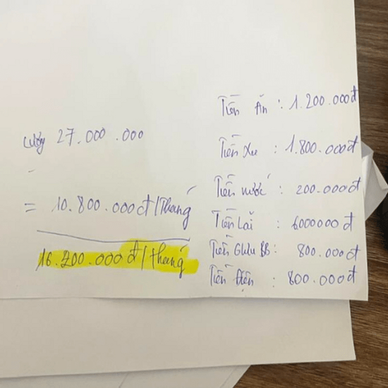 Bảng chi tiêu khó chê của người lương 27 triệu, nợ 330 triệu