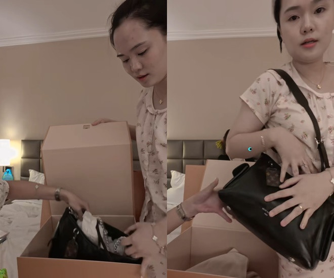 Vợ Duy Mạnh gây tranh cãi với màn đập hộp đồ hiệu như đồ chợ