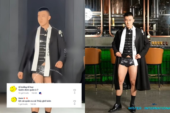 Đại diện Việt Nam tại Mr International 2025 mặc vest với nội y phản cảm, chẳng giống ai