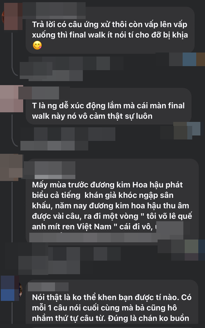 Màn final catwalk của hoa hậu Quế Anh bị chê tơi tả