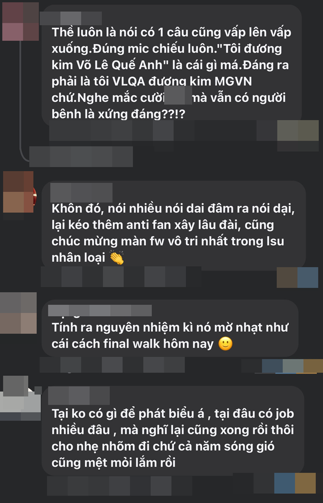 Màn final catwalk của hoa hậu Quế Anh bị chê tơi tả