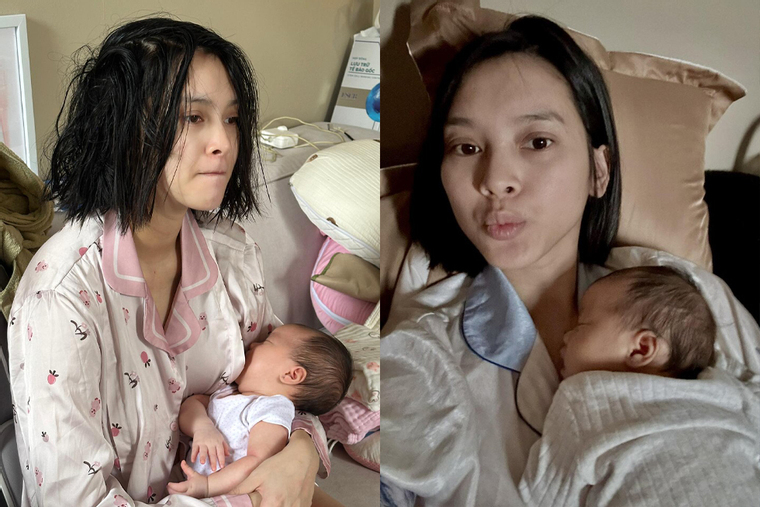 Diện mạo 'tả tơi' nhận chẳng ra của Quỳnh Lương sau hơn 1 tháng sinh con