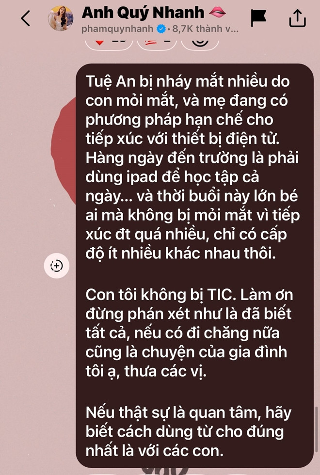 Phạm Quỳnh Anh lên tiếng khi con gái bị chê về thái độ