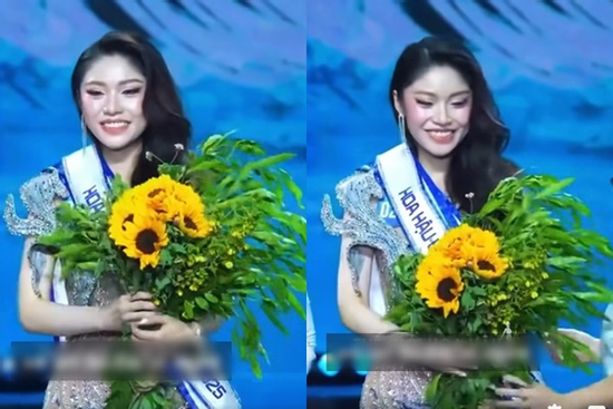 Bó hoa của Tân Hoa hậu Đại dương Việt Nam bị ví như 'rau lợn' gây tranh cãi