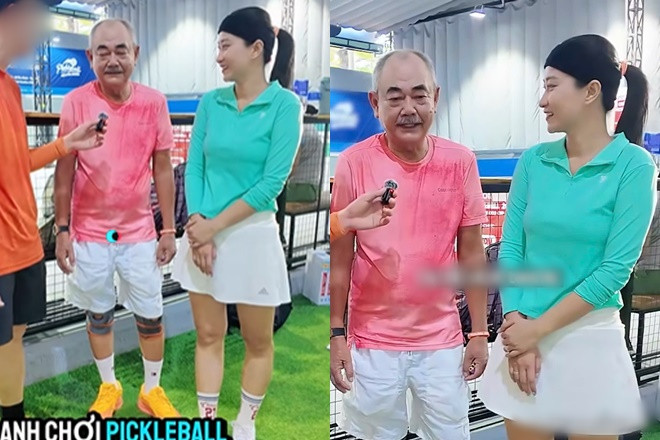 Bạn gái kém 36 tuổi hộ tống NSND Việt Anh đi tập pickleball hì hục độ dáng ở tuổi 70