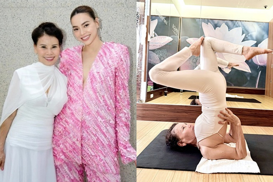 Sững sờ khoảnh khắc mẹ Hà Hồ U70 oằn mình tập yoga còn hơn cả diễn viên xiếc