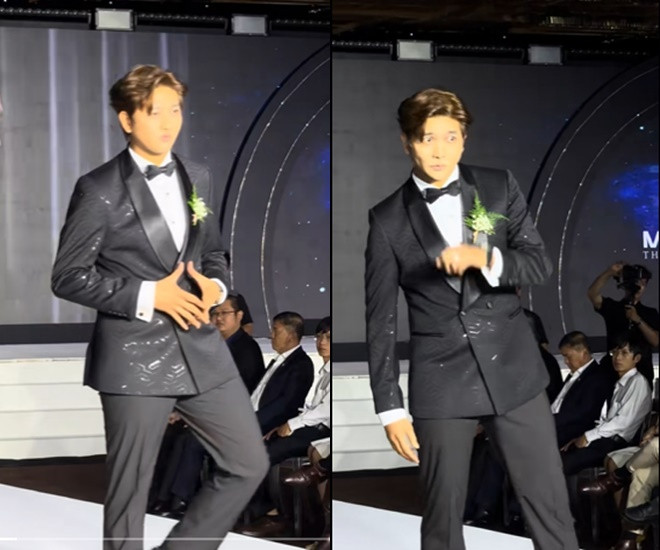 Chồng cũ Trương Quỳnh Anh gây tranh cãi với màn catwalk làm lố như đi chợ