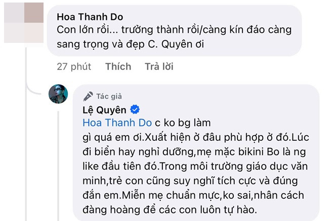 Lệ Quyên đáp trả khi bị soi mặc hở quần ngắn cũn chụp hình cùng con trai lớn