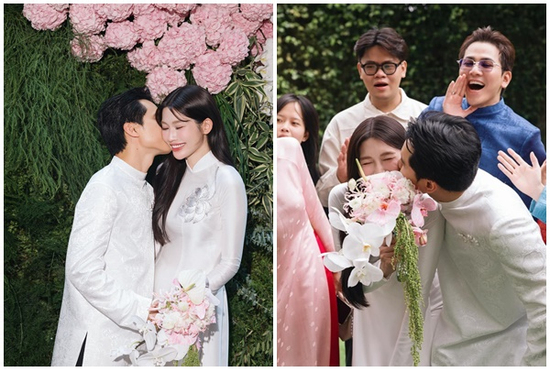 Á hậu Quỳnh Châu và bạn trai CEO hôn nhau tình tứ trong lễ dạm ngõ