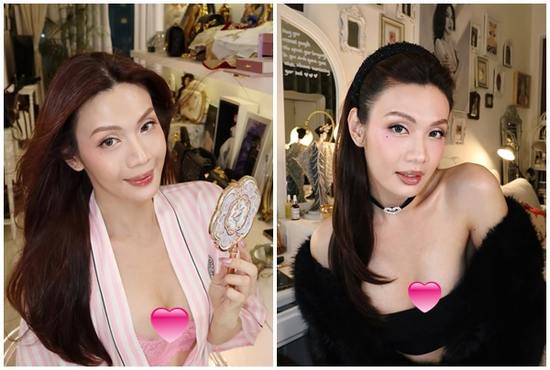 Luna Đào diện nội y ren khoe vòng 1 lấp ló gợi cảm