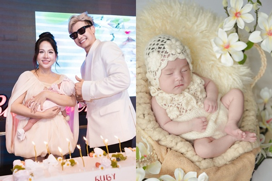 Bộ ảnh đầy tháng của con gái Chu Bin gây sốt, ái nữ giống hệt ba!