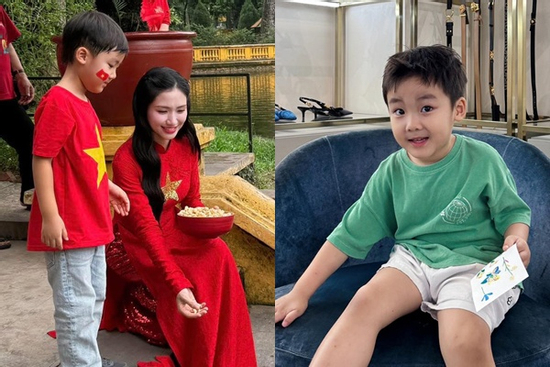 Con trai Hòa Minzy gây sốt với visual điển trai, ra dáng 'giám đốc' tương lai