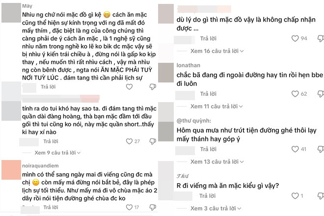 Diễn viên Phương Lan bị chỉ trích vì trang phục không phù hợp tại tang lễ NSƯT Ngọc Trinh